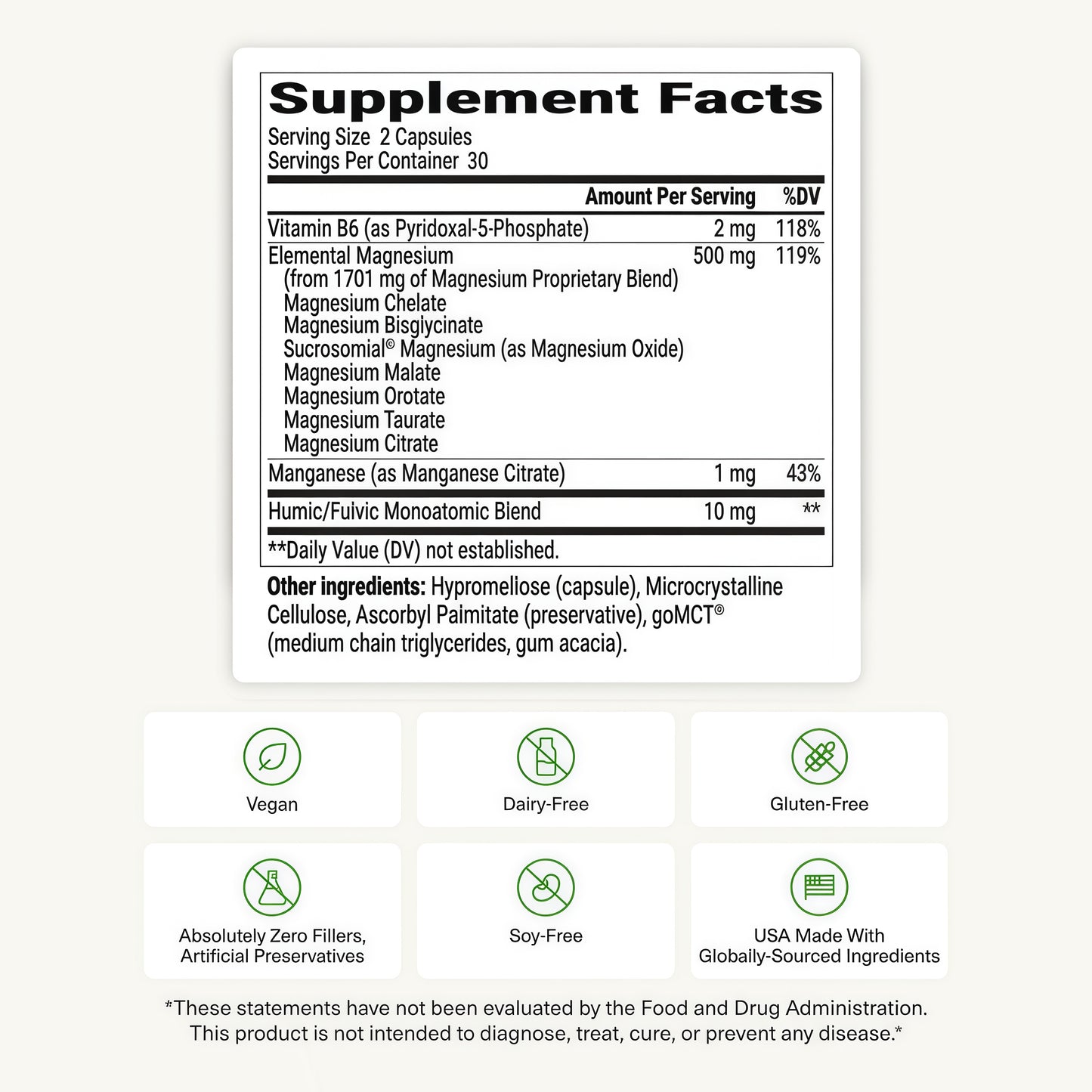 BIOptimizers Magnesium Breakthrough Supplement with 500mg - 7 Forms of Magnesium: Glycinate, Malate, Citrate, and More - Natural Support for Sleep and Cognitive Function -60 Capsules- Calming Vitamins